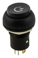 SAME SKY PB5L-A-BKGR-P-R-67 Industrial Pushbutton Switch, Power Emblem, PB5L Series, 12 mm, SPST-NO-DM, Off-On, Round Raised