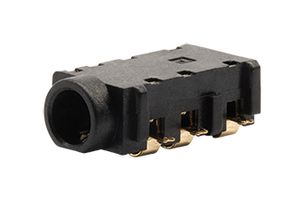 SAME SKY SJ-43617-SMT-TR Phone Audio Connector, 3.5mm, 4 Contacts, Jack, 3.5 mm, Surface Mount, Gold Plated Contacts