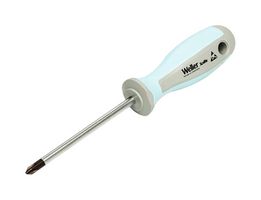 WELLER XCELITE XPE102 Screwdriver, Phillips, Blue Ergo Handle, #2 Tip, 101.6mm L x 6.4mm Dia Blade, 196.9mm OVL