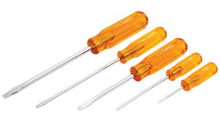 WELLER XCELITE SDR11N Screwdriver Set, Round Blade, 1/8 x 2", 5/32 x 4", 3/16 x 6", 1/4 x 4", 5/16 x 6" Slotted, 5 Pieces