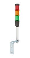 MOFLASH SIGNALLING LED-MINI-BR100 Mounting Base, LED-MINI Series Tower Light Beacon, Side Fix Bracket, 100 mm Pole