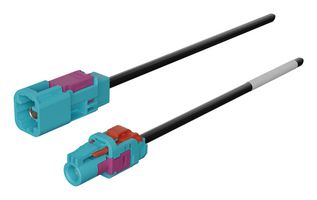 MOLEX 2257752122 RF / Coaxial Cable Assembly, Key Z, Water Blue, 3.3 ft, 1 m, RTK031, HFM Plug, HFM Jack, 50 ohm
