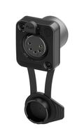 NEUTRIK NC5FD-TOP XLR Connector, 5 Contacts, Receptacle, Panel PCB Mount, Gold Plated Contacts, Zinc Diecast Body