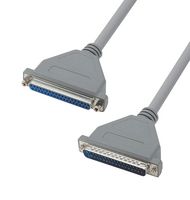L-COM CSM37MF-1 Computer Cable, D Subminiature Plug, 37 Way, D Subminiature Socket, 37 Way, 1 ft, 304.8 mm, Grey