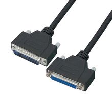 L-COM CSMNB25MF-1 Computer Cable, D Subminiature Plug, 25 Way, D Subminiature Socket, 25 Way, 1 ft, 304.8 mm, Black