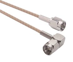L-COM CCSHR316-4 RF / Coaxial Cable Assembly, 4 ft, 1.2 m, RG316/U, SMA Right Angle Plug, SMA Plug, 50 ohm