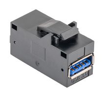 L-COM U3C00029 USB Adapter, Keystone, USB Type A Receptacle, USB Type A Receptacle, USB 3.0, Copper Alloy