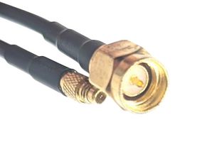 MUELLER ELECTRIC BU-4150202024 RF / Coaxial Cable Assembly, 24 ", 609.6 mm, RG174, SMA Plug, MMCX Plug, 50 ohm