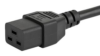 SCHURTER 6009.5195 Mains Power Cord, IEC 320 C19 to NEMA 5-15P, 2.44 m, 15 A, 125 VAC, Black