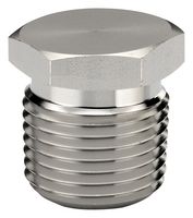 NOSHOK PG1-SS1-EP Plug, 1/2" National Pipe Thread, 316 Stainless Steel, Valves