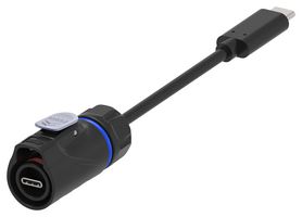 TE CONNECTIVITY 2528302-2 USB Cable, Type C Plug to Type C Plug, 500 mm, 1.64 ft, USB 2.0