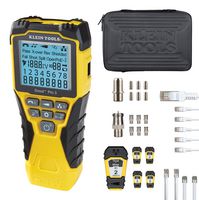 KLEIN TOOLS VDV501-853 Network Cable Tester Kit, RJ11, RJ12, RJ45, F Coax, SCOUT PRO 3 Series