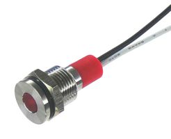 OSHINO LAMPS PL10SL022 LED Panel Mount Indicator, 520nm, 140 deg, Green, 12 V, 10 mm, 20 mA, 1.3 cd, IP67