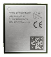 NORDIC SEMICONDUCTOR NRF93M1-LACA-R Cellular Module, LTE, GPIO/UART/USB, Solder Pad, 3.3 to 4.5 V, -40 to 85°C, CE RED, 15.8x17.7x2.4mm