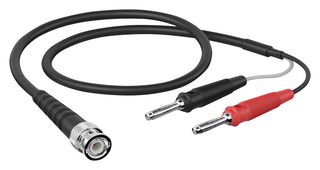 TELEGARTNER 100009738 RF / Coaxial Cable Assembly, 19.68 ", 500 mm, RG58, BNC Plug, 4mm Banana Plug, x 2