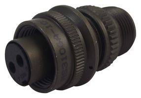 AMPHENOL AEROSPACE MS3106A10SL-4S Circular Connector, MIL-DTL-5015 Series, MS3106 Series, Straight Plug, 2 Contacts, Solder Socket