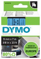 DYMO 40916 Label Printer Tape, Adhesive, Black on Blue, 7 m x 9 mm