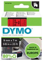 DYMO 40917 Label Printer Tape, Adhesive, Black on Red, 7 m