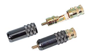 MULTICOMP PRO PS000103 RCA (Phono) Audio / Video Connector, 2 Contacts, Plug, Tin Plated Contacts, Brass Body