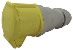 WALTHER 330304 Pin & Sleeve Connector, 32 A, 110 V, Cable Mount, Socket, 2P+E, Yellow