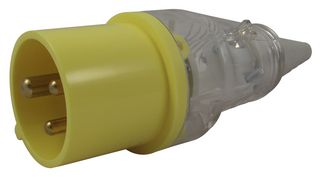 WALTHER 210304CL Pin & Sleeve Connector, 16 A, 110 V, Cable Mount, Plug, 2P+E, Yellow