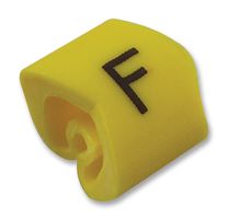 TE CONNECTIVITY - RAYCHEM 13611415 Wire Marker, K Type, Pre Printed, F, Black, Yellow, 5.8mm x 12.56mm, 10 mm