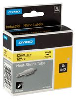 DYMO 18056 Wire Marker, Rhino™ Tube Cartridge, Heat Shrinkable Sleeve, PO (Polyolefin), Yellow, 12mm x 1.5m