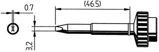 ERSA 0612EDLF/SB Soldering Iron Tip, Chisel, 3.2 mm