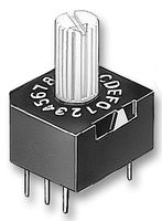 ARATAS (FORMERLY OMRON COMPONENTS) A6A-16RS Rotary Coded Switch, A6A Series, Through Hole, 16 Position, 28 VDC, Hexadecimal, 100 mA
