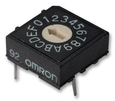 ARATAS (FORMERLY OMRON COMPONENTS) A6R-102RF Rotary Coded Switch, A6R Series, Through Hole, 10 Position, 24 VDC, BCD, 25 mA