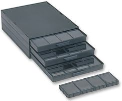 LICEFA A1-4 ESD 16 Storage Cabinet, 3 Drawer, Black, ESD, Conductive Plastic, 15mm x 267mm x 355mm