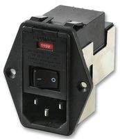 CORCOM - TE CONNECTIVITY PE0SXDS3A Filtered IEC Power Entry Module, IEC C14, Medical, 3 A, 250 VAC, 2-Pole Switch