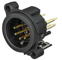 NEUTRIK NC5MAV XLR Connector, 5 Contacts, Receptacle, PCB Mount, Plastic Body