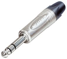 NEUTRIK NP3X Phone Audio Connector, Professional, 3 Contacts, Plug, 6.35 mm, Cable Mount, Nickel Plated Contacts