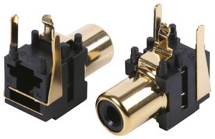 PRO SIGNAL PSG01544 RCA (Phono) Audio / Video Connector, 2 Contacts, Socket, Gold Plated Contacts, Metal Body, Black