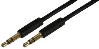 PRO SIGNAL PSG03744 Slim 3.5mm Stereo Jack Plug to Plug Lead, 1m Black