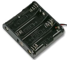 BUD INDUSTRIES HH-3633 Battery Holder, AA, 4 x Through Hole, Wire Leads