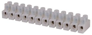 CAMDENBOSS CTSN431/12W Standard Terminal Block, 12 Contacts, 8 mm, Panel Mount, 12 AWG