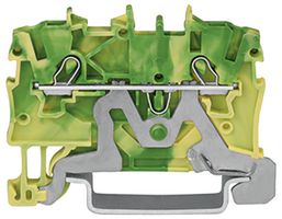WAGO 2000-1207 DIN Rail Mount Terminal Block, 2 Ways, 24 AWG, 16 AWG, 1 mm², Clamp, 13.5 A
