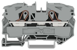 WAGO 2016-1201 DIN Rail Mount Terminal Block, 2 Ways, 20 AWG, 4 AWG, 16 mm², Clamp, 76 A