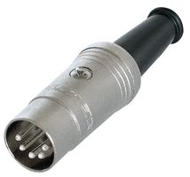 REAN NYS322 DIN Audio / Video Connector, 5 Contacts, Plug, Cable Mount, Solder, Silver Plated Contacts