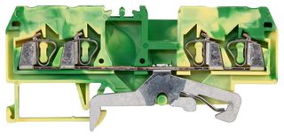 WAGO 280-837 DIN Rail Mount Terminal Block, 4 Ways, 28 AWG, 12 AWG, 2.5 mm², Clamp, 20 A