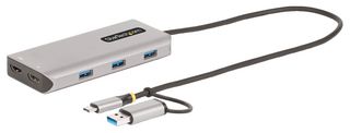 STARTECH 167B-USBC-MULTIPORT Converter, USB-C & USB-A Multiport Adapter, Dual HDMI (4K/1080p), 3-Port USB 5Gbps Hub