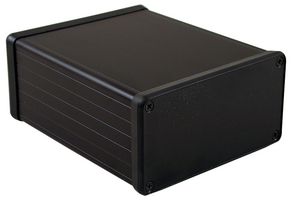 HAMMOND 1455N1202BK Metal Enclosure, 1455 Series, Extruded With Plastic End Panels, Small, Extruded Aluminium, 53 mm