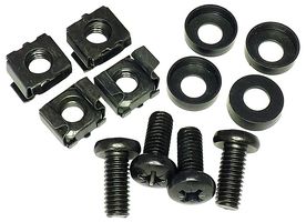TUK CAGENUT4BK Hardware, Cage Nut Set, M6, 1/4", 19" Rack Cabinets, TUK - CAGENUT Series