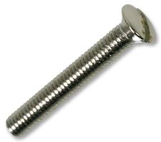 TR FASTENINGS M3.530 ISBRMCN100- Machine Screw, M3.5, 30 mm, Brass, Bright Nickel, Raised / Countersunk Head Slotted