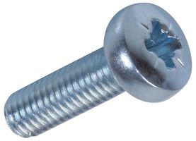 TR FASTENINGS M3 10 PRSTMC Z100 Machine Screw, M3, 10 mm, Steel 4.8, Zinc / Clear Cr3, Pan Head Pozidriv