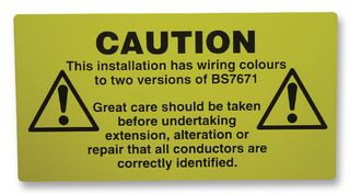 TE CONNECTIVITY LBC-TYC-BS7671-S Label, Self Adhesive, 50 mm, 95 mm, Vinyl