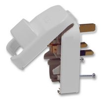POWERCONNECTIONS SCP3.WHITE.13A European Schuko to UK Converter Plug, 13A, White (Grounded Schuko Plugs)