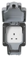 HONEYWELL K56480GRY Socket, Electrical, Outdoor, IP66, 1 Gang, Unswitched
